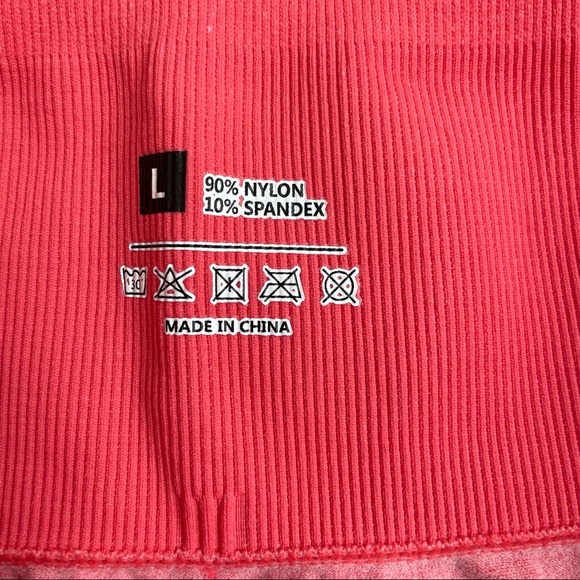 NWT Shein coral two piece athletic workout set size large - Picture 7 of 9